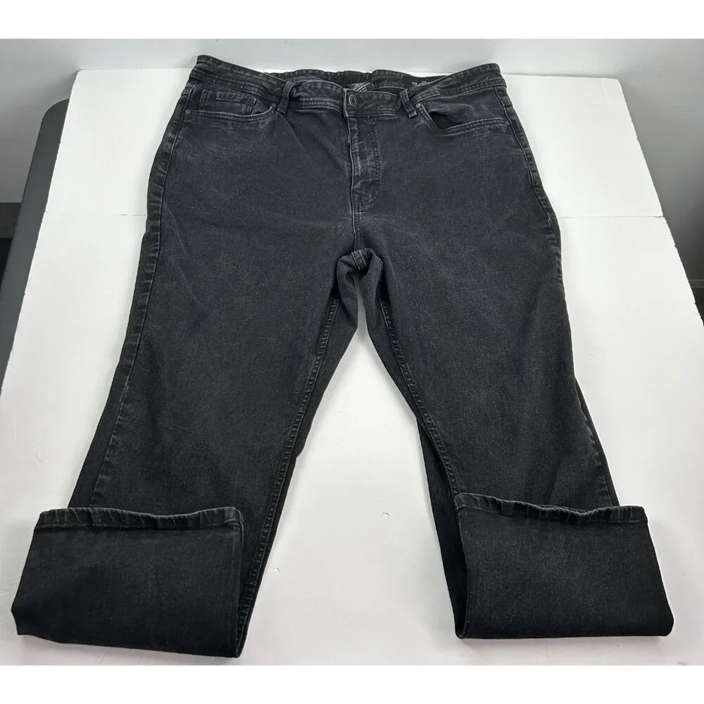 The Perfect Jean NYC Mens 42x30 (x28) Black Thick Thicc Cotton Stretch Flex